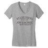 my girlfriend has an awesome boyfriend Women's V-Neck T-Shirt