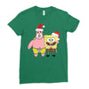 spongebob squarepants and patrick christmas Ladies Fitted T-Shirt