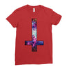 inverted galaxy cross funny  religion banter space fashion new Ladies Fitted T-Shirt