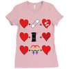 ls lesbian full heart Ladies Fitted T-Shirt