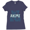 care about anime and two real people girls Ladies Fitted T-Shirt