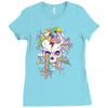 flying rainbow skull island Ladies Fitted T-Shirt