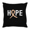 Hope Uterine Cancer Awareness Throw Pillow