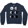 the phases of the moon of laika dog Crewneck Sweatshirt