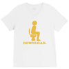 downloading poop V-Neck Tee