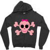 fummy pink skull long sleeve Zipper Hoodie
