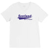 scotland born and raised retro white &amp; navy international country V-Neck Tee