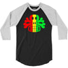 rasta skull and crossbones reggae dub club rave 3/4 Sleeve Shirt