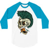 skull punk style 3/4 Sleeve Shirt