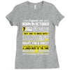 Legends Are Born In October Ladies Fitted T-Shirt