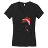 breast cancer girl power Women's V-Neck T-Shirt