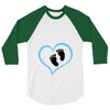 Baby Boy with Heart Any Name Customized 3/4 Sleeve Shirt