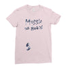 Muggle On Board Navy Ladies Fitted T-Shirt