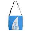 nice to eat you Adjustable Strap Totes
