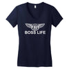 boss life hip hop music rick ross maybach cool dope mens tshirt black Women's V-Neck T-Shirt