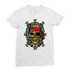 pirate bones skull Ladies Fitted T-Shirt