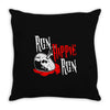 run hippie run Throw Pillow