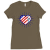 heart us flag 4th july fredom america usa Ladies Fitted T-Shirt