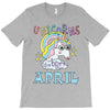 unicorns are born in april cute unicorn T-Shirt