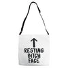 resting bitch face Adjustable Strap Totes