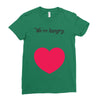 We're Hungry with Heart Ladies Fitted T-Shirt