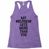 my girlfriend lifts more than you (2) Racerback Tank