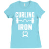 curling iron Ladies Fitted T-Shirt