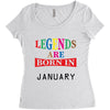 legends are born january Women's Triblend Scoop T-shirt