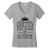 queens are born in october (2) Women's V-Neck T-Shirt
