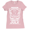 Never Underestimate Dog Rescuer Who Was Born July Ladies Fitted T-Shirt