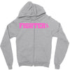 fighter breast cancer Zipper Hoodie