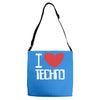 i love techno Adjustable Strap Totes