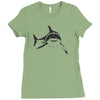sharks with frickin laser beams t shirt soft funny austin powers tee d Ladies Fitted T-Shirt