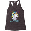 unicorns are born in january cute unicorn Racerback Tank