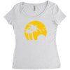 beach silhouette birds sand sunset Women's Triblend Scoop T-shirt