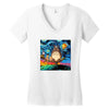 Totoro Van Gogh Parody Women's V-Neck T-Shirt