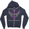 my hero is now my angel pancreatic cancer awareness Zipper Hoodie