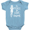 peace love anime Baby Onesie