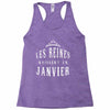 les reines naissent en janvier Racerback Tank