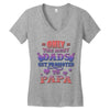 only the best dads get promoted to papa Women's V-Neck T-Shirt