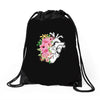 Heart And Flowers Drawstring Bags