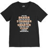 Braver Stronger Smarter Uterine Cancer Awareness V-Neck Tee
