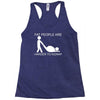 fat people are harder to kidnap funny Racerback Tank