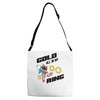gold all in my ring Adjustable Strap Totes