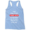 i was going to be a trump voter for halloween but my head wouldn't fit Racerback Tank