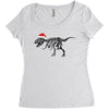 t rex skeleton santa claus Women's Triblend Scoop T-shirt
