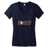 soccer neon rhinestud Women's V-Neck T-Shirt