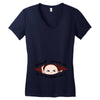 October Peeking Out Asian Baby Boy Women's V-Neck T-Shirt