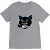 balck cat V-Neck Tee