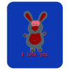 i love you bunny hare rabbit cupid couple kiss fun Mousepad